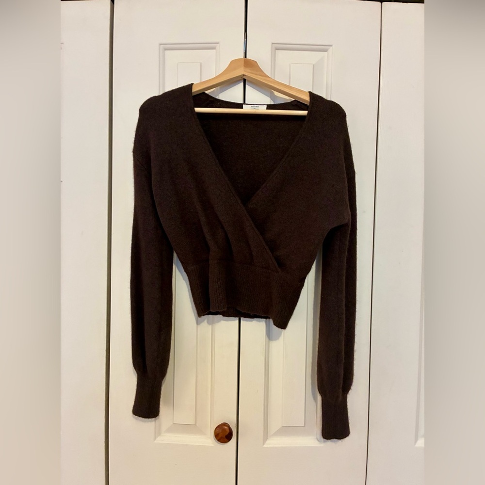 Wilfred Chocolate V-Neck Sweater